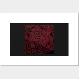 Red Flow Mountain Posters and Art